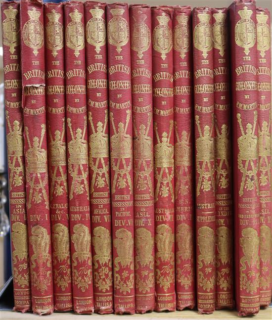 Martin, Robert Montgomery - History of The British Colonies, 6 vols in 13 parts, quarto, red, gilt embossed cloth,